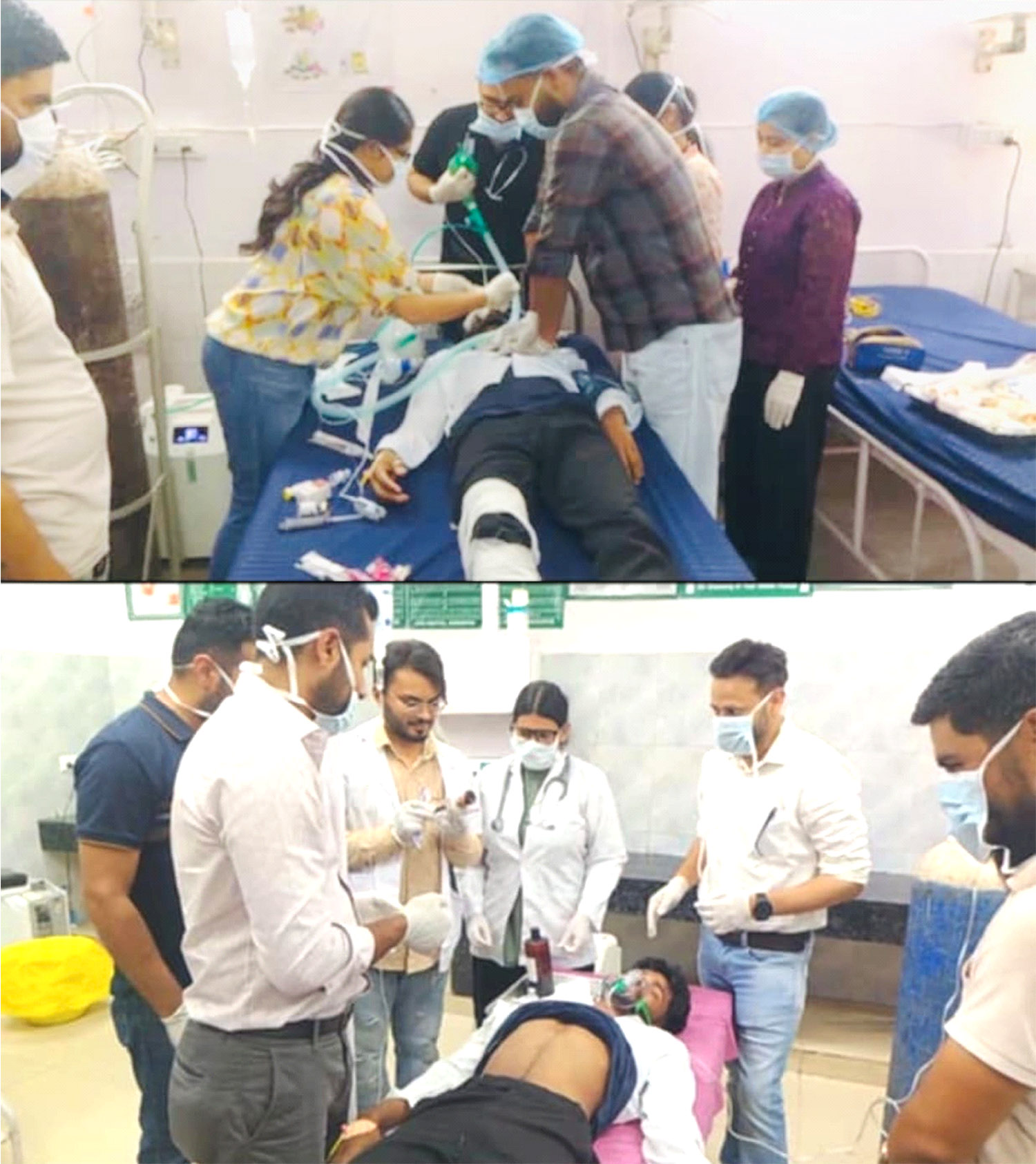 Mock drill organized in Civil Hospital Hoshiarpur to deal with crisis situation.